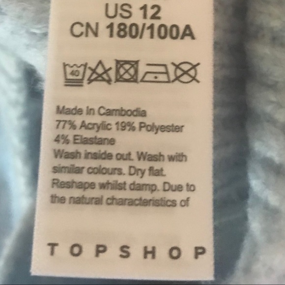 Topshop blue long oversized sleeved sweater - Picture 7 of 7